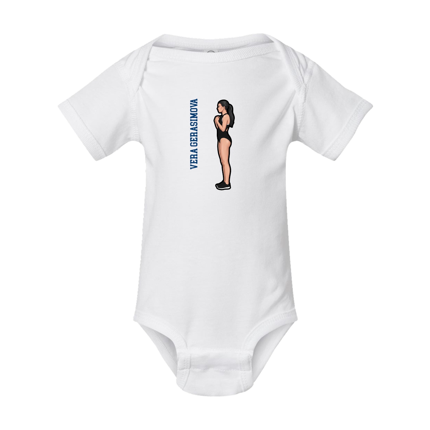 Baby Onesie — Name Vertical in White