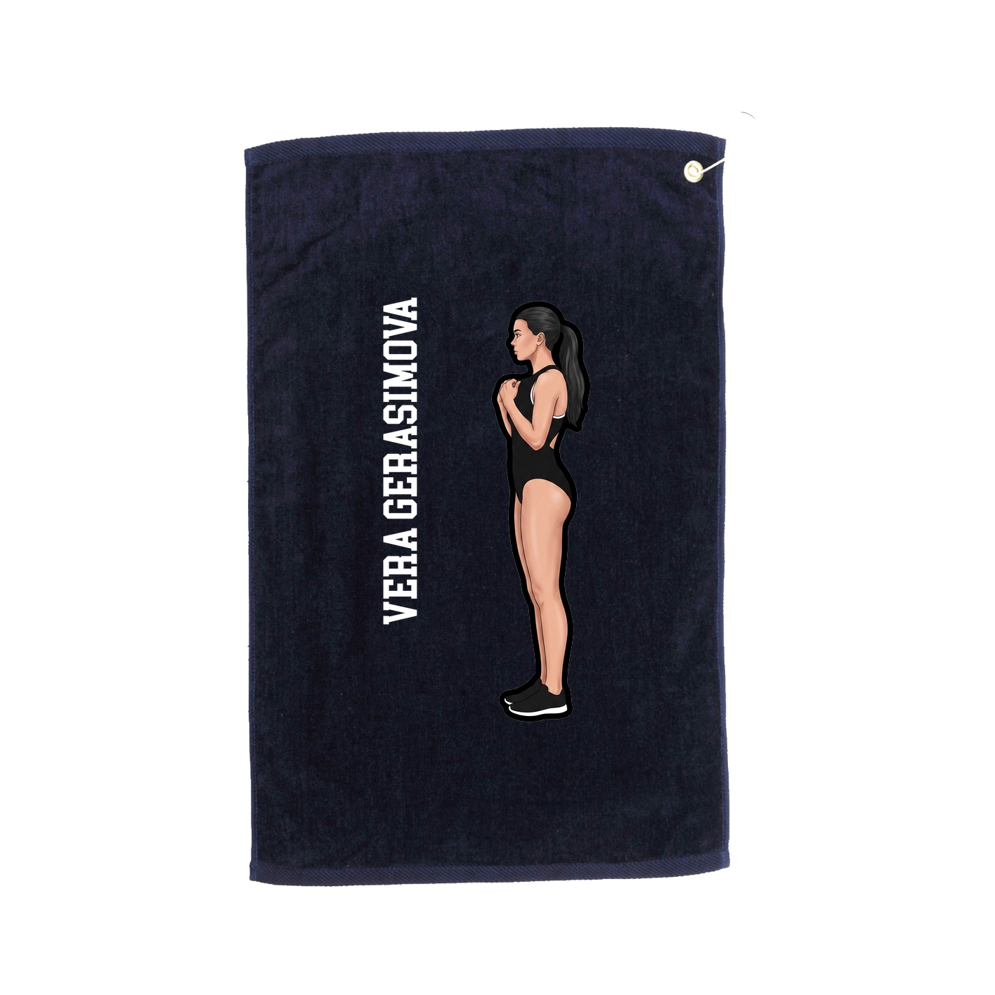 Golf Towel — Name Vertical in Navy