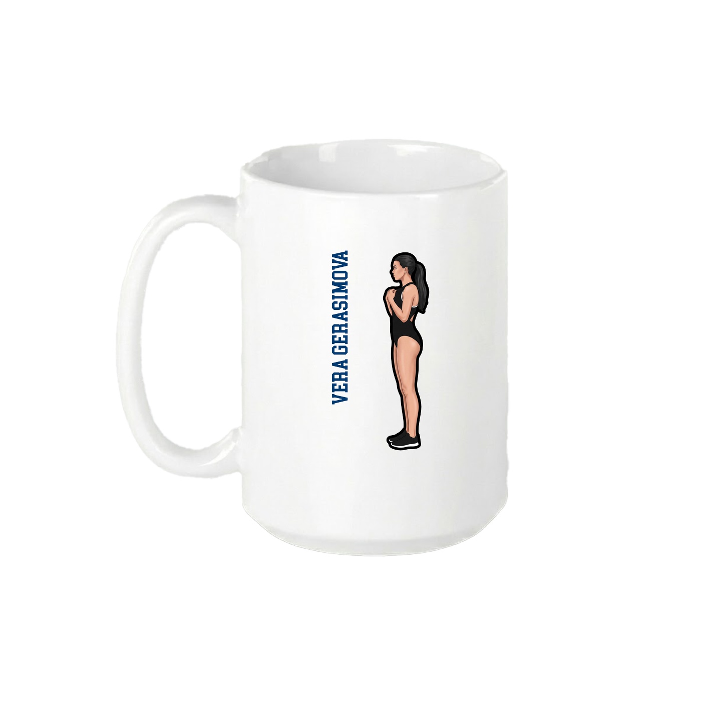 15oz Coffee Mug — Name Vertical in White