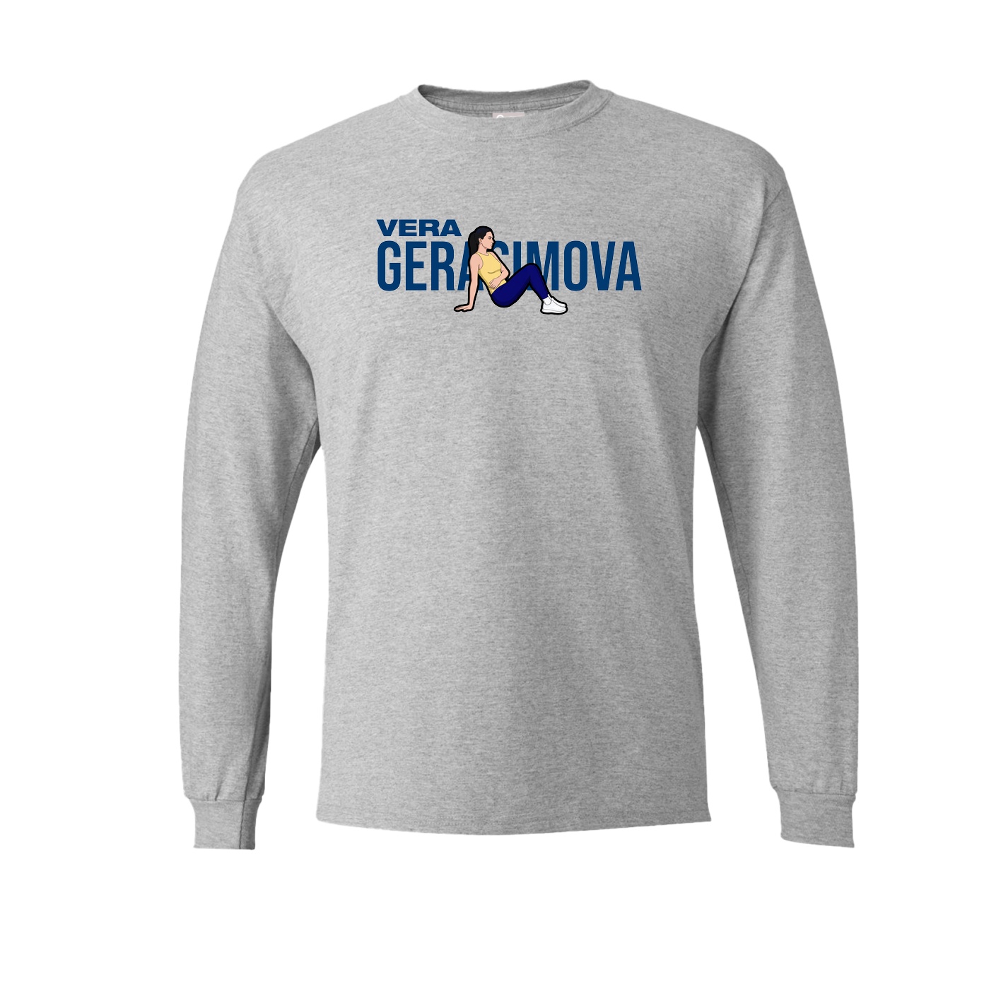 Long Sleeve Tee — Player Name in Grey