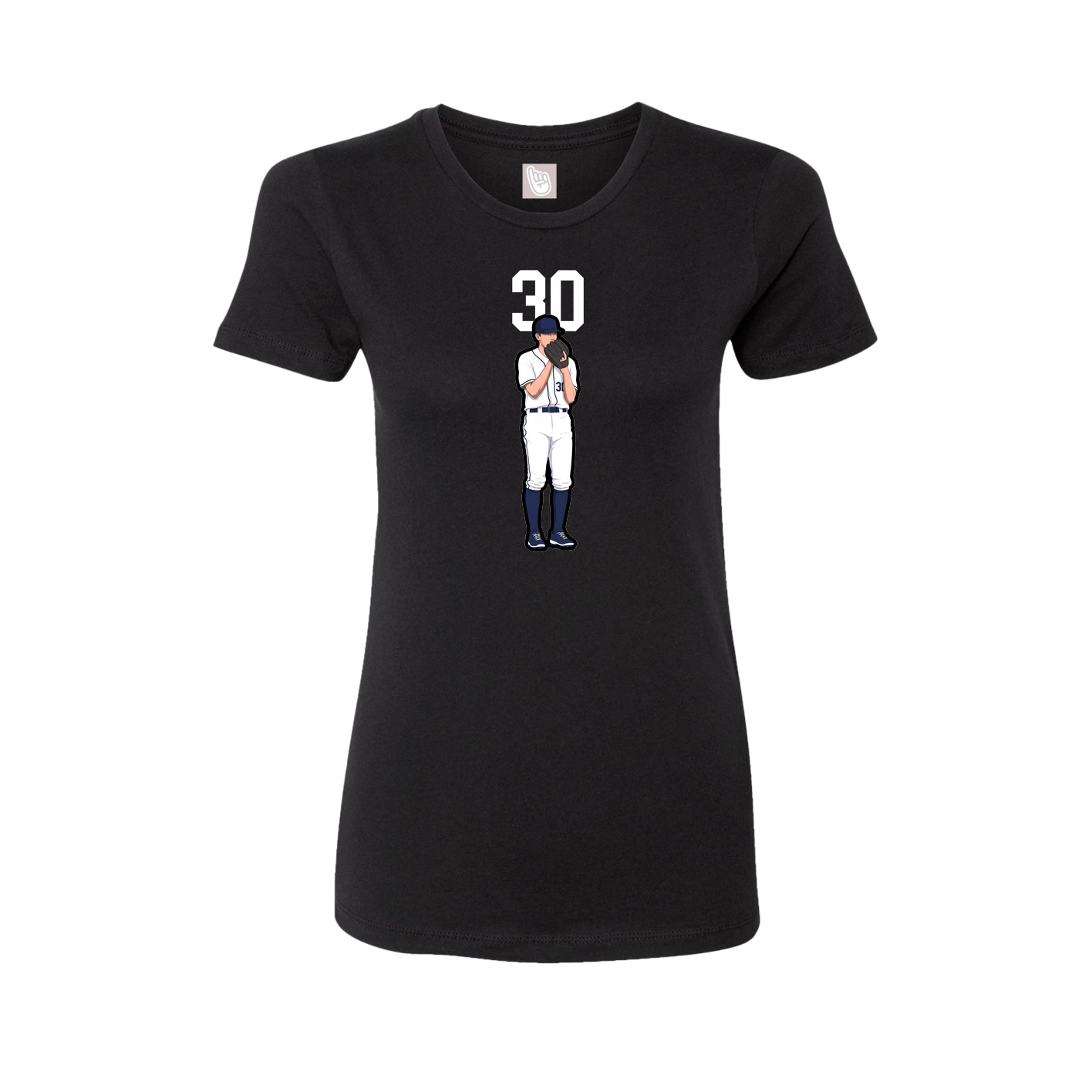 Fitted Women's Tee — Number Top in Black