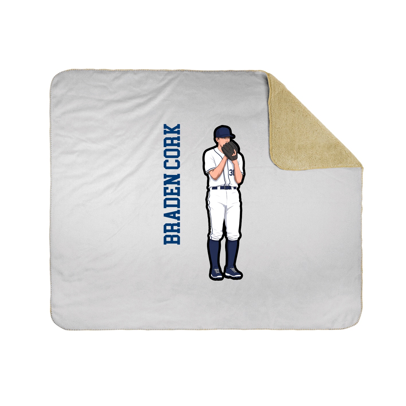 Throw Blanket — Name Vertical in White