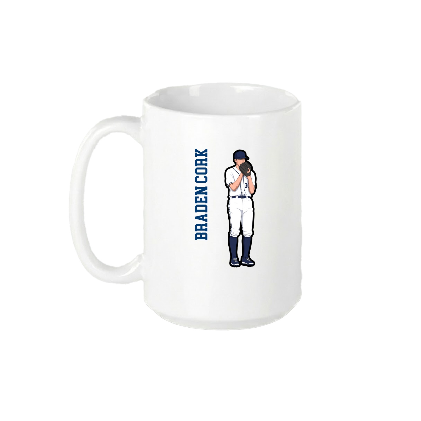 15oz Coffee Mug — Name Vertical in White