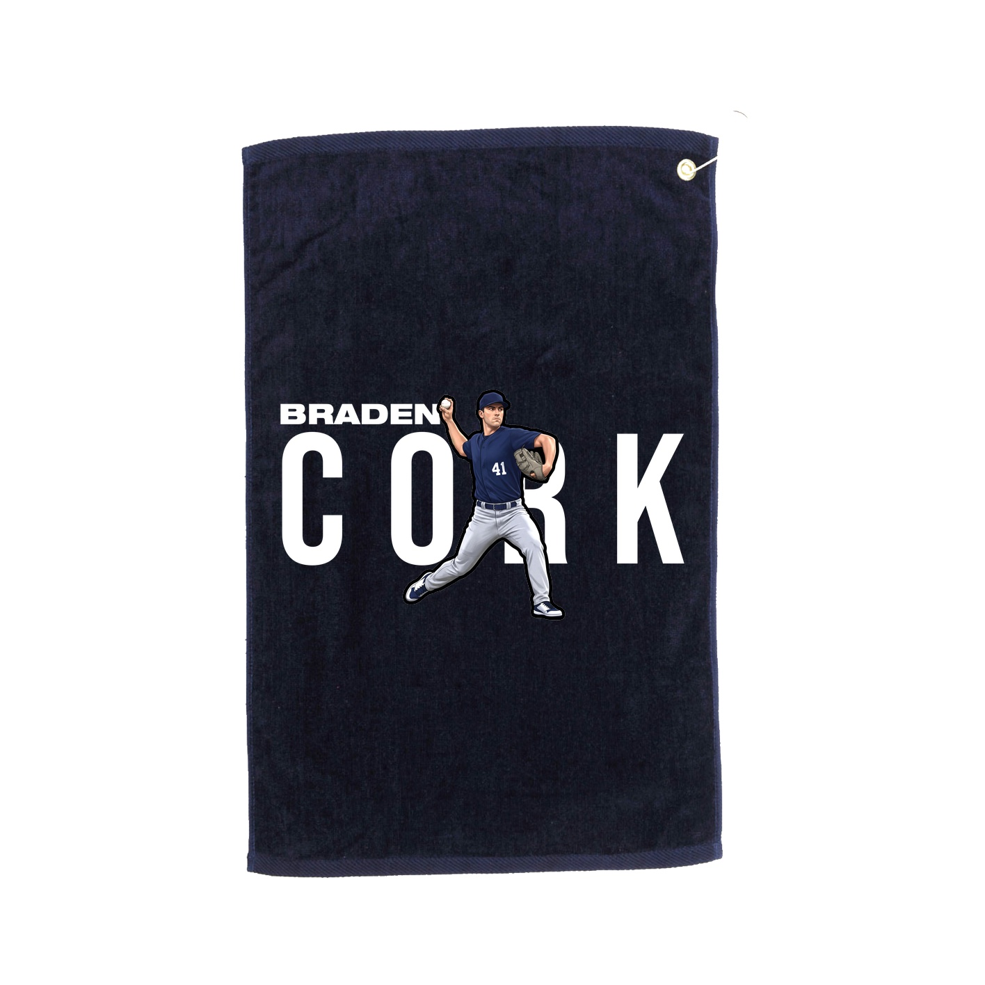 Golf Towel — Player Name in Navy