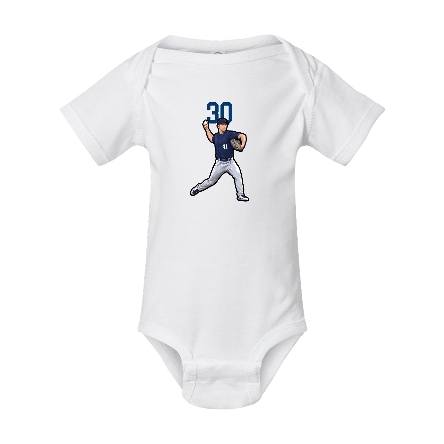 Baby Onesie — Number Top in White