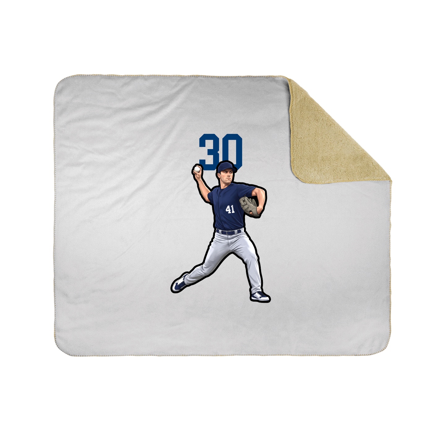 Throw Blanket — Number Top in White