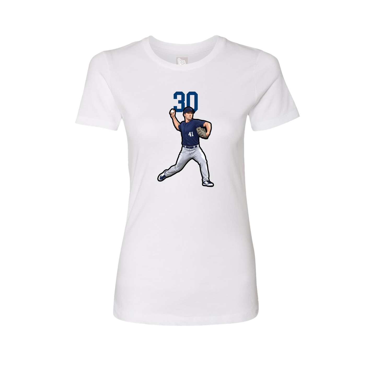 Fitted Women's Tee — Number Top in White