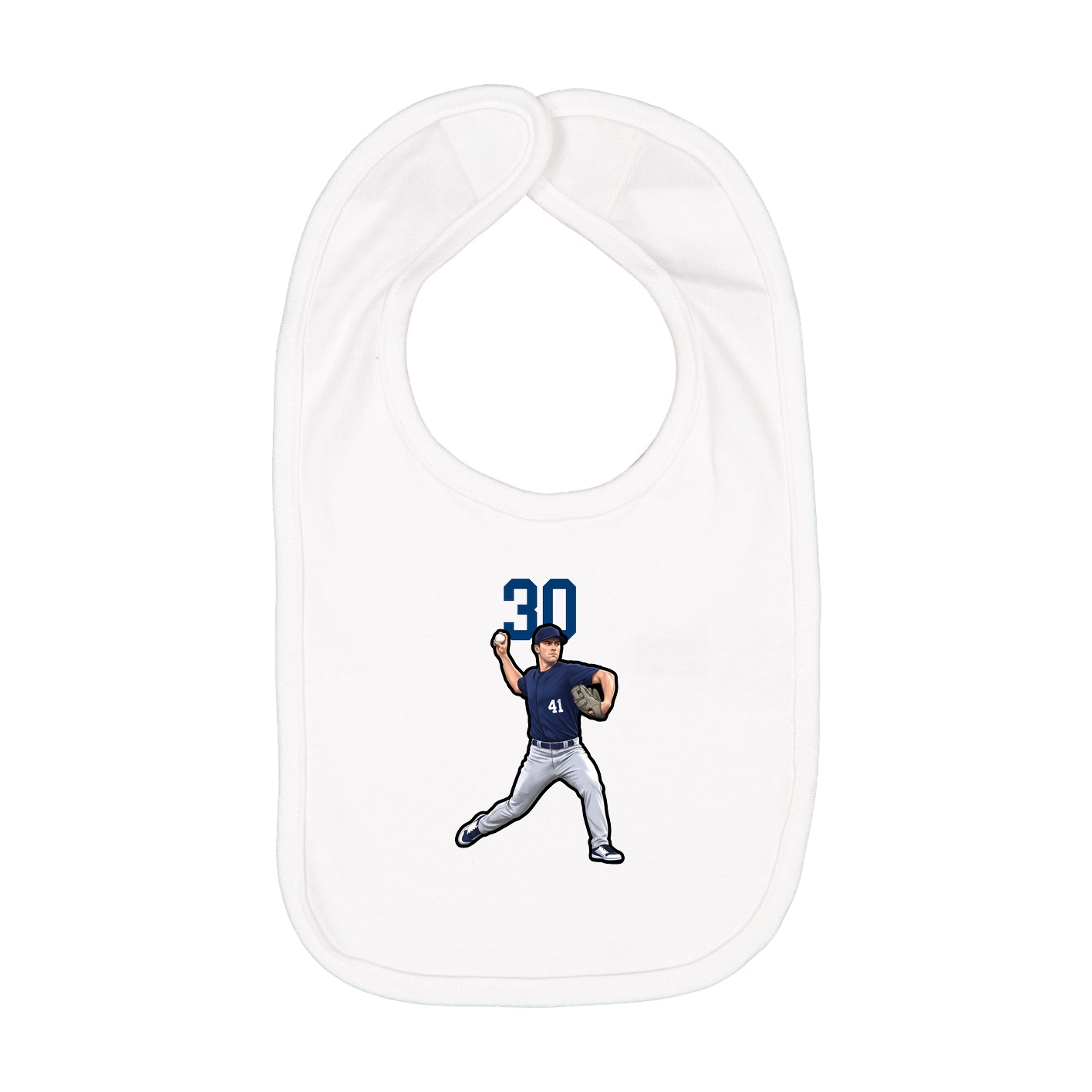 Infant Bib — Number Top in White