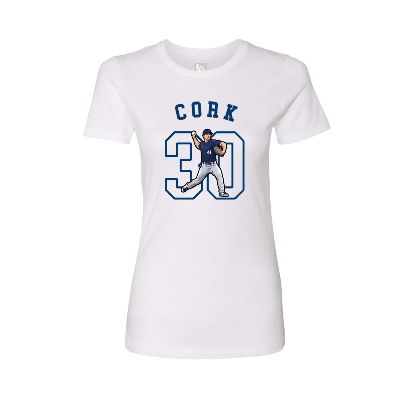 Fitted Women's Tee — Shirsey Arch in White