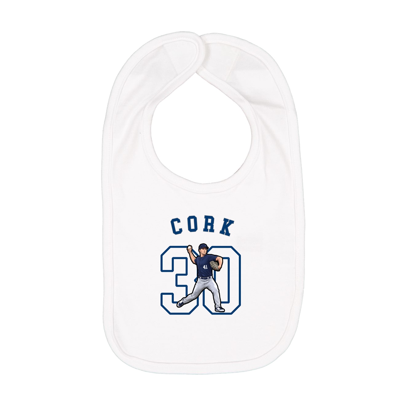 Infant Bib — Shirsey Arch in White