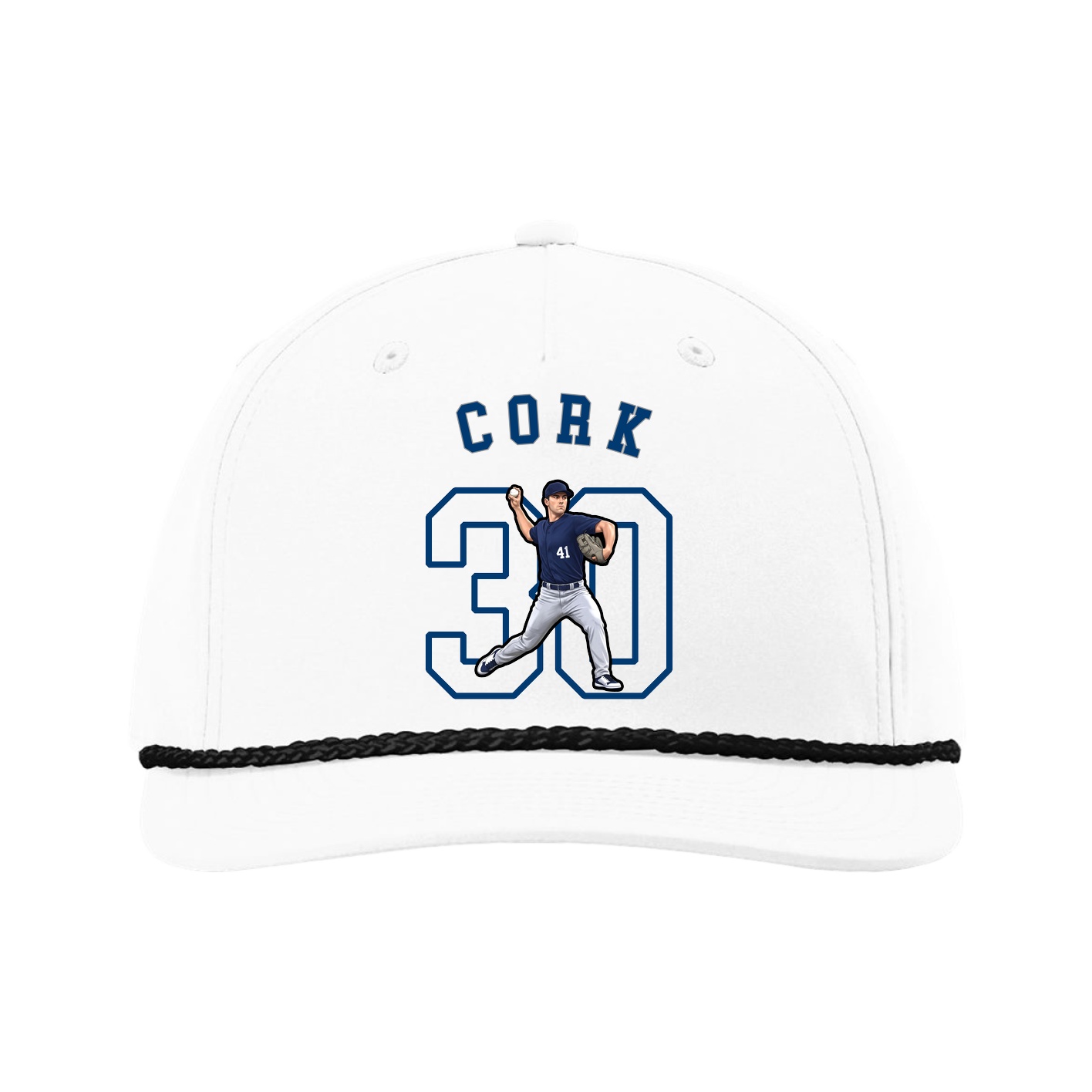Five-Panel Classic Rope Cap — Shirsey Arch in White