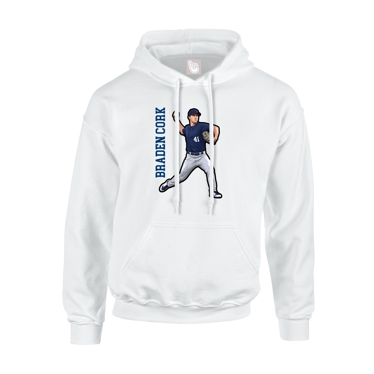 Hoodie — Name Vertical in White