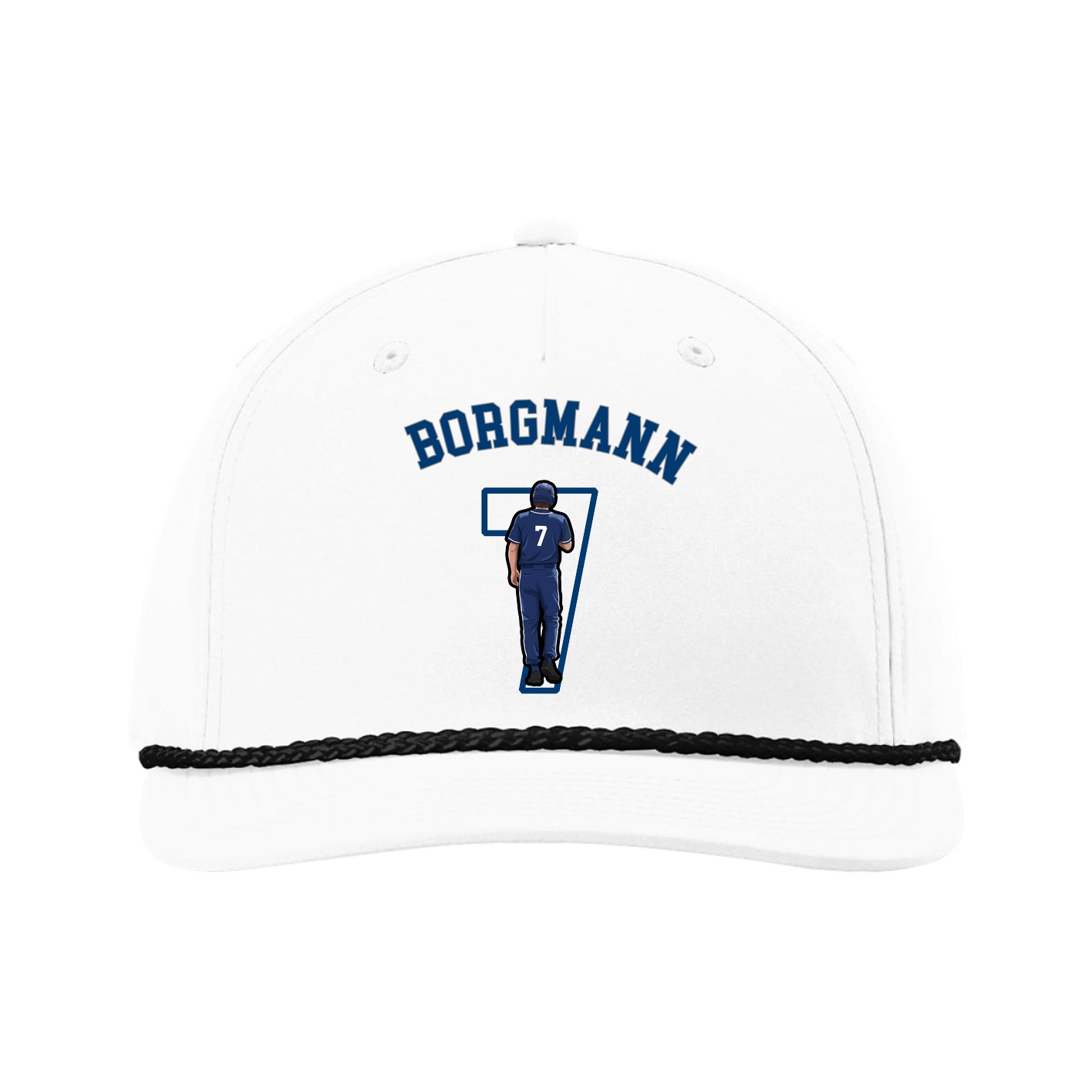 Five-Panel Classic Rope Cap — Shirsey Arch in White