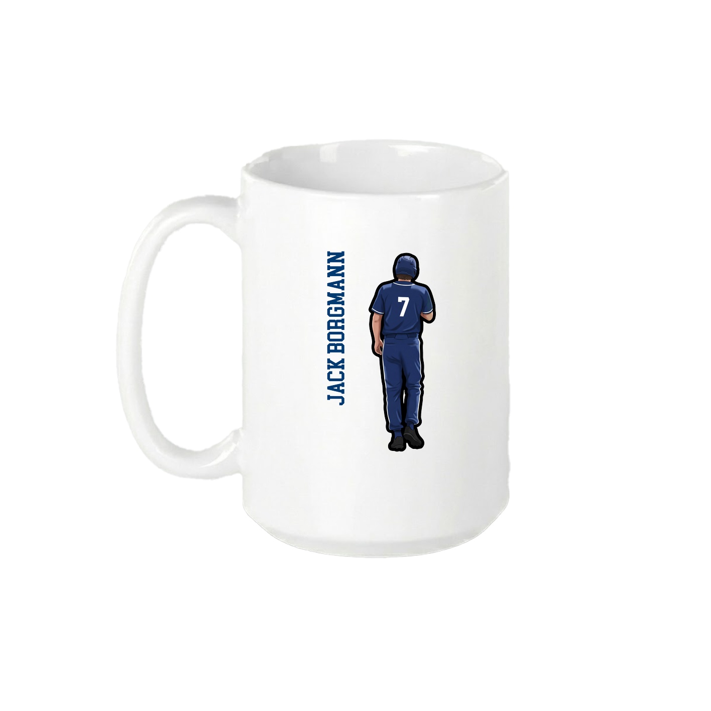 15oz Coffee Mug — Name Vertical in White