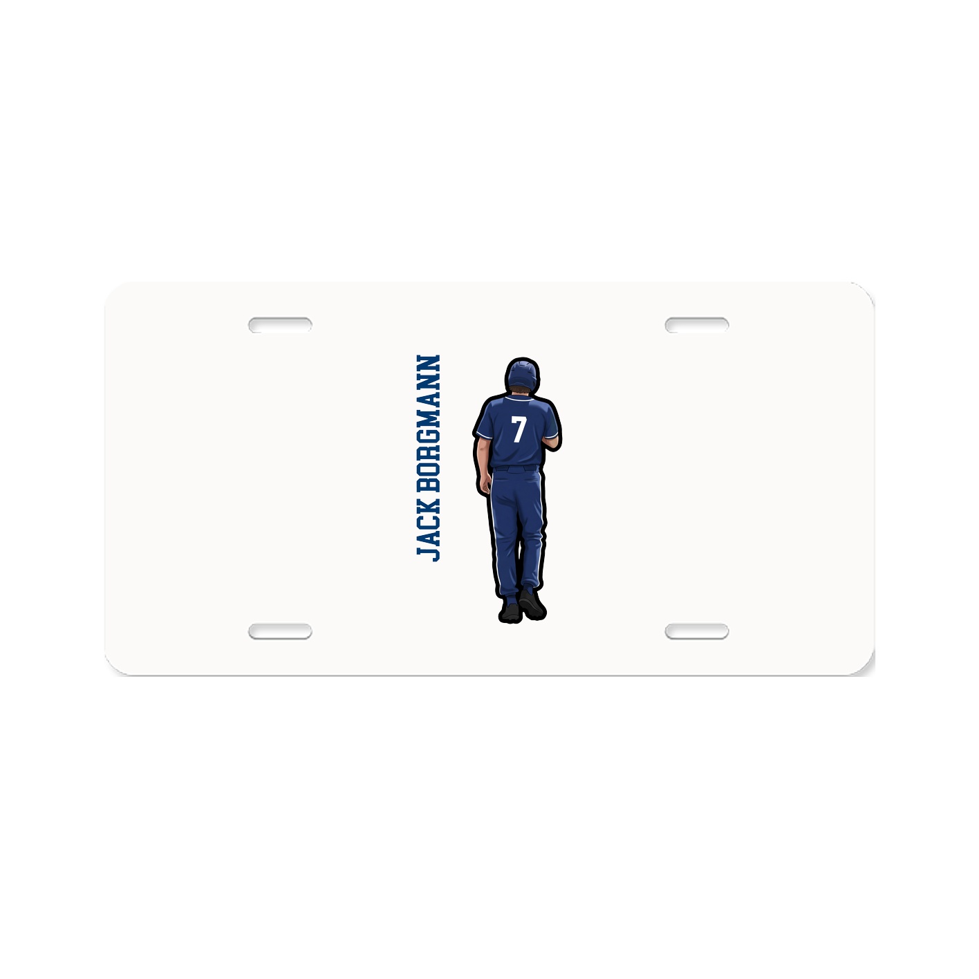 License Plate — Name Vertical in Classic