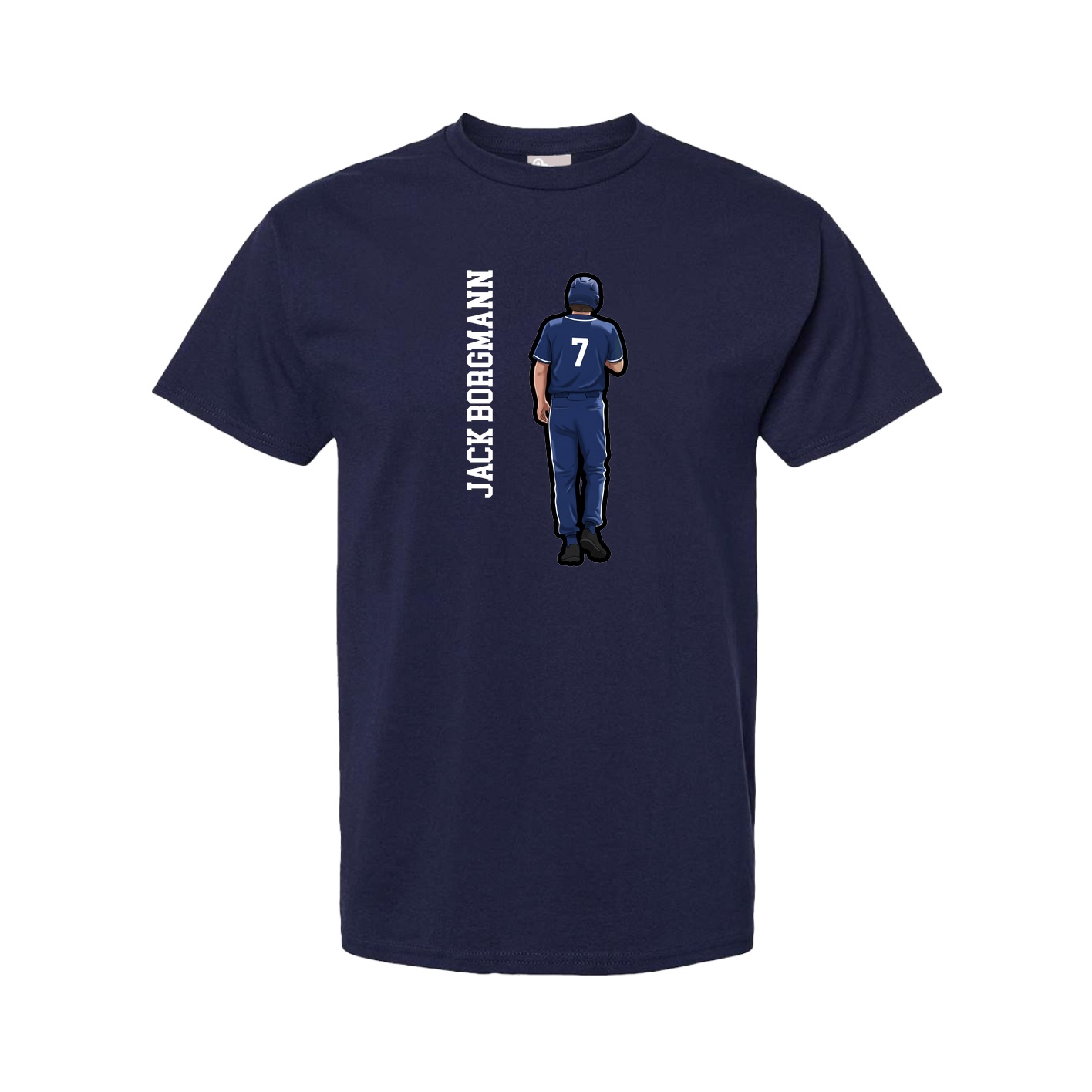 Youth Tee — Name Vertical in Navy