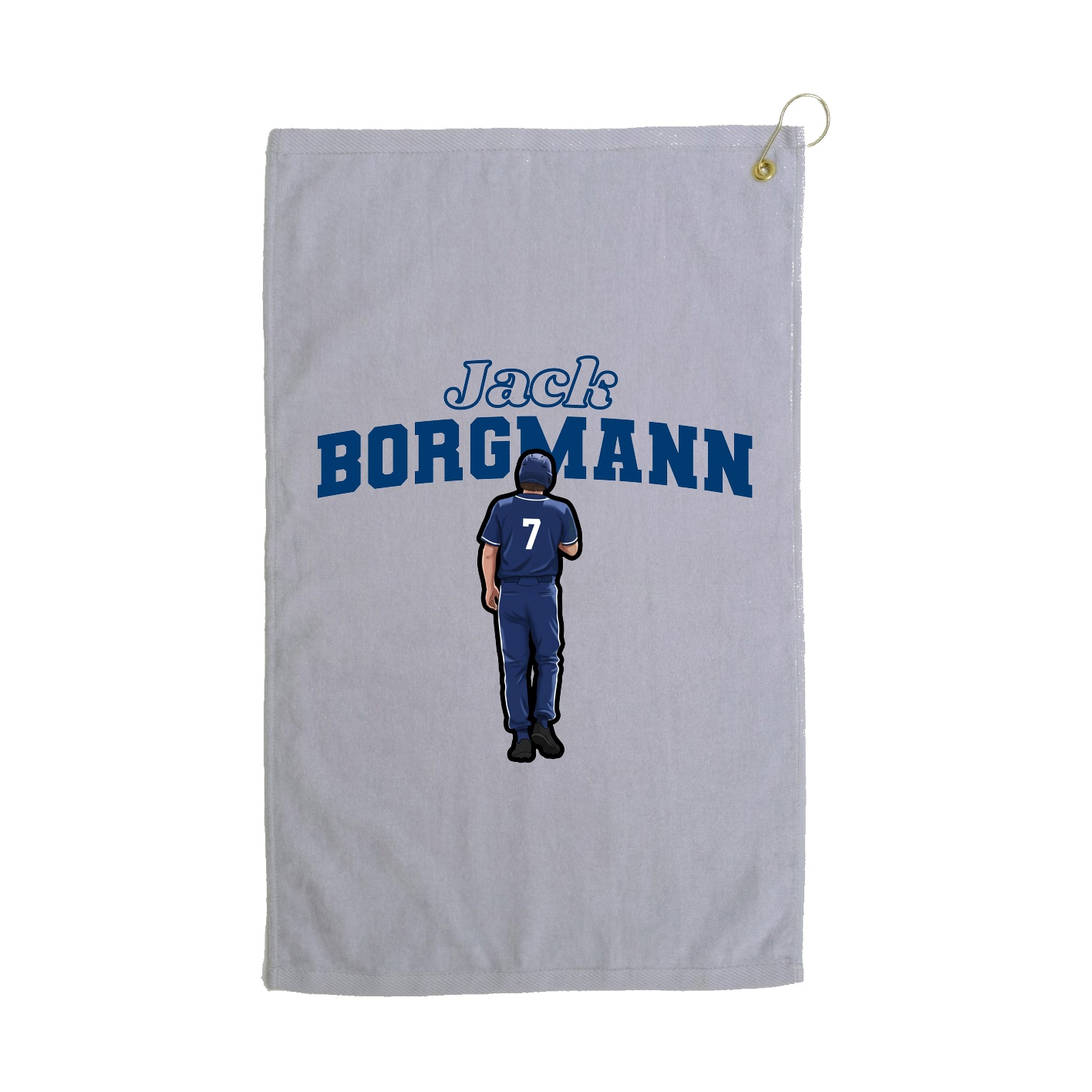 Golf Towel — Name Arch in Grey