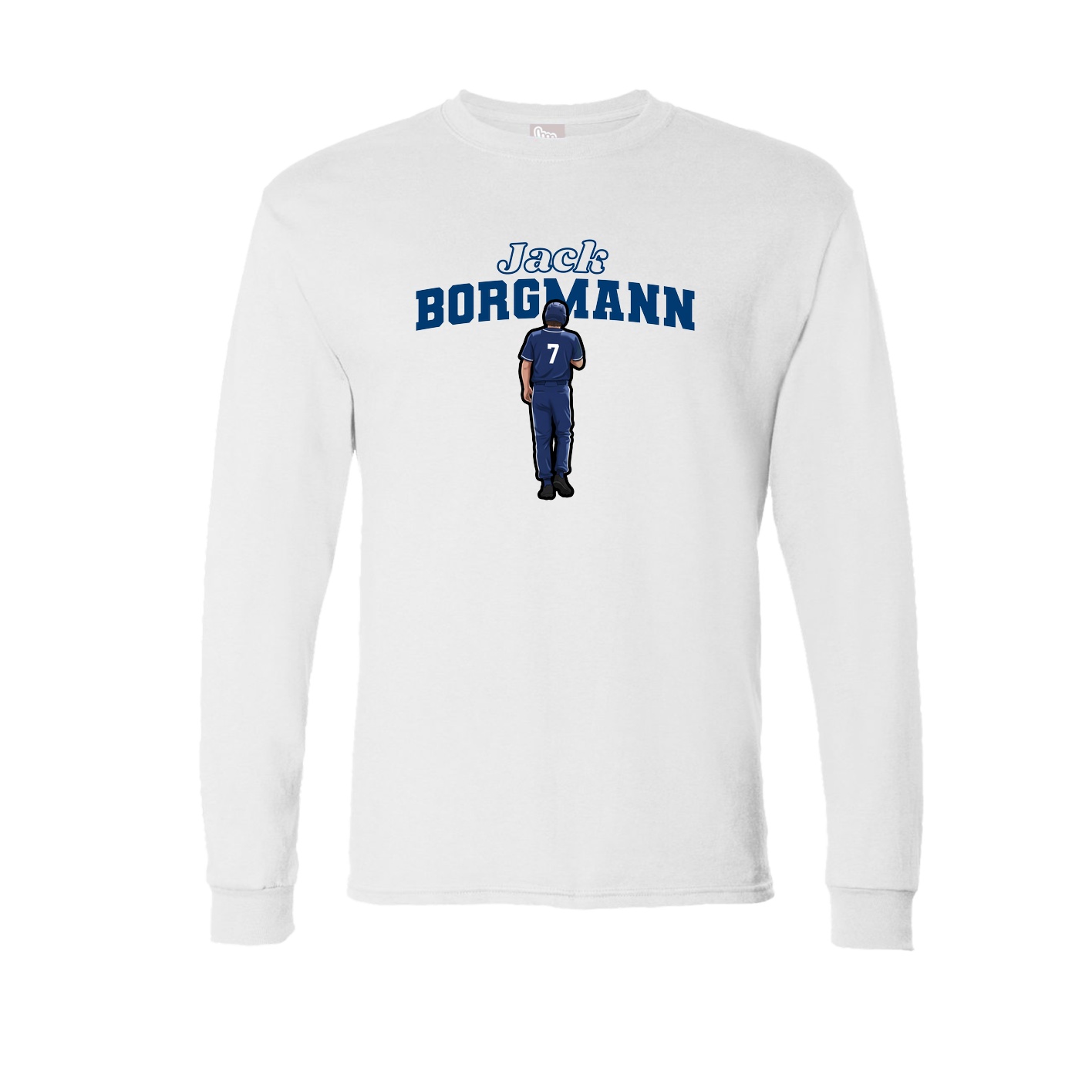 Long Sleeve Tee — Name Arch in White