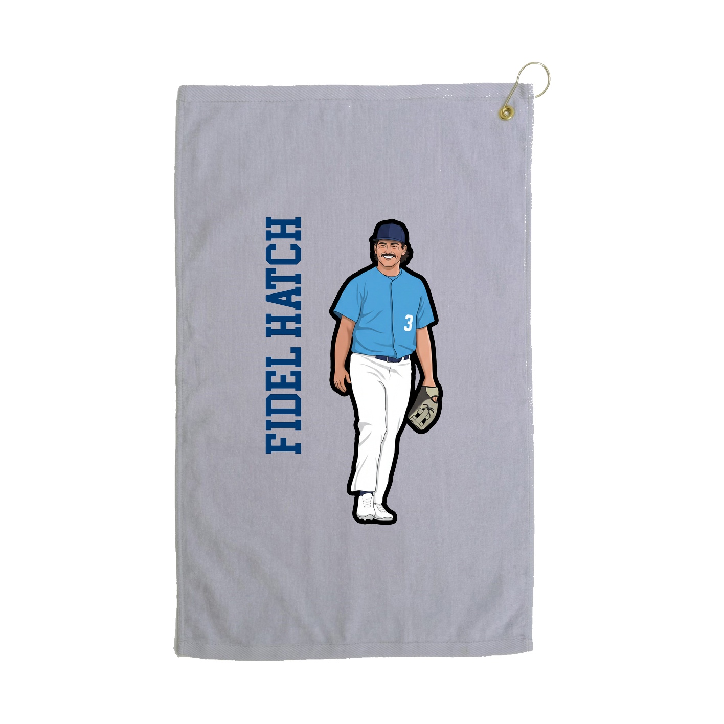 Golf Towel — Name Vertical in Grey