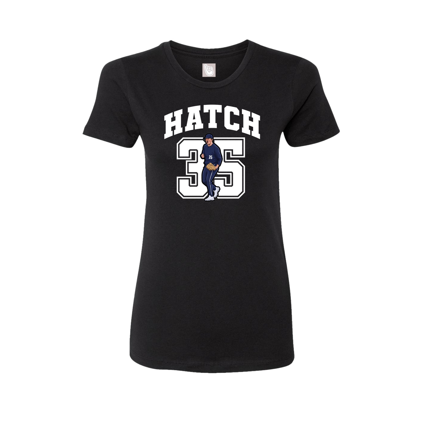 Fitted Women's Tee — Number in Black