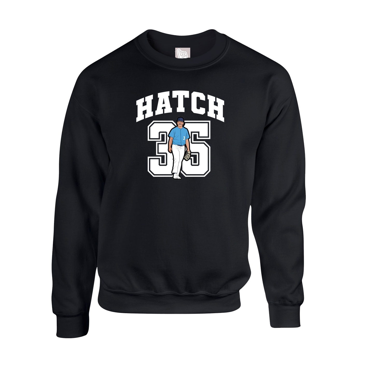 Fleece Crew — Number in Black