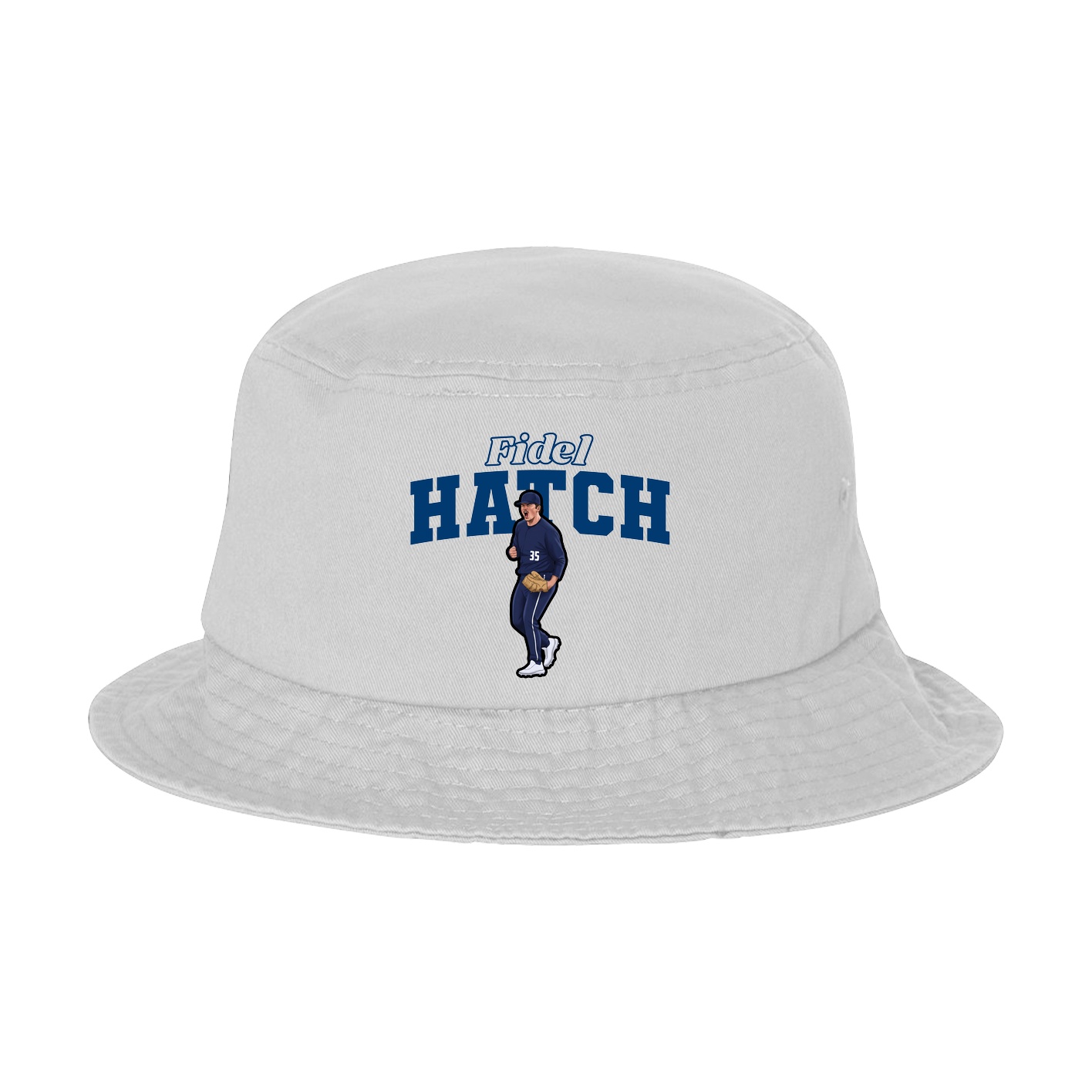 Bucket Cap — Name Arch in White