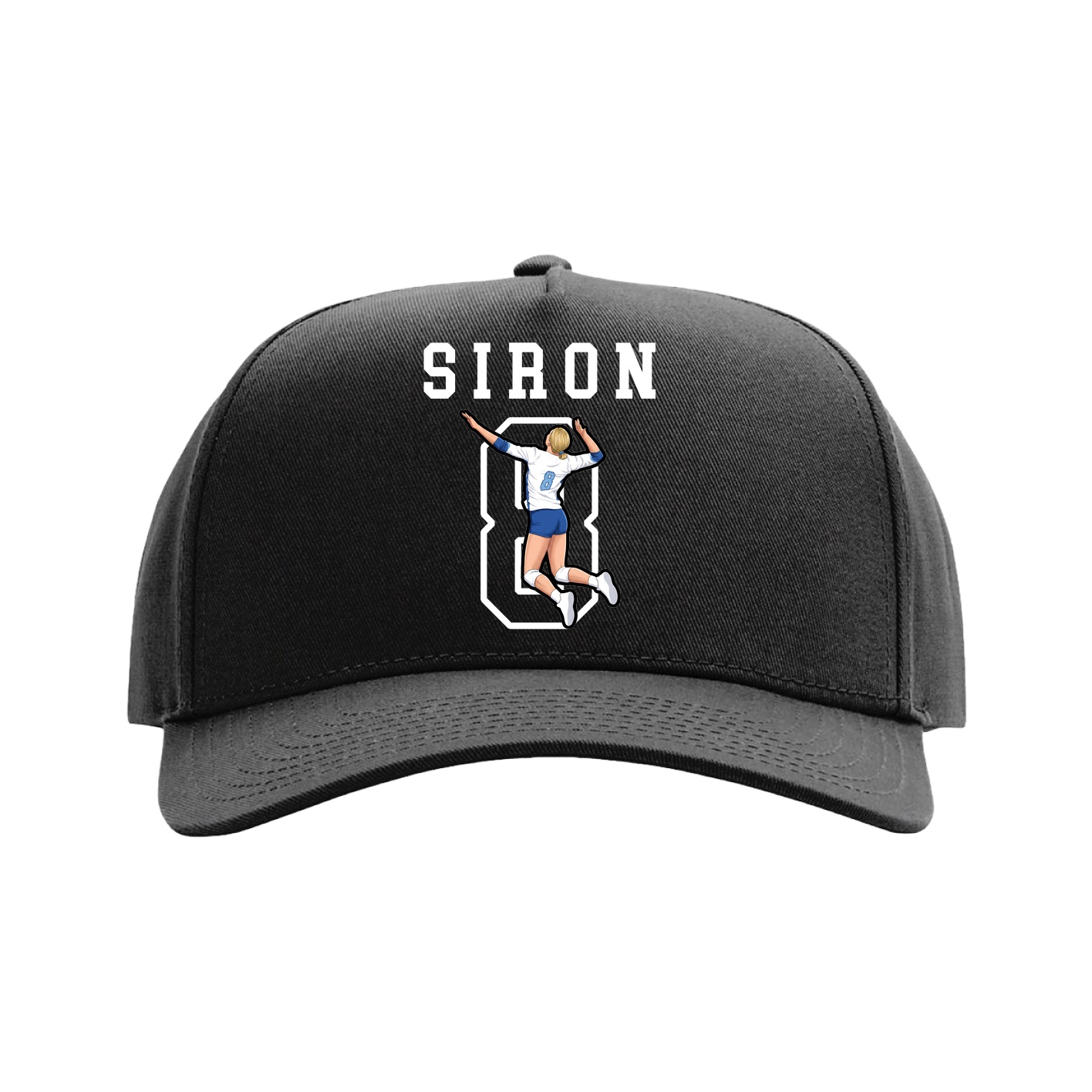 Full Fabric Five-Panel Champ Cap — Shirsey in Black