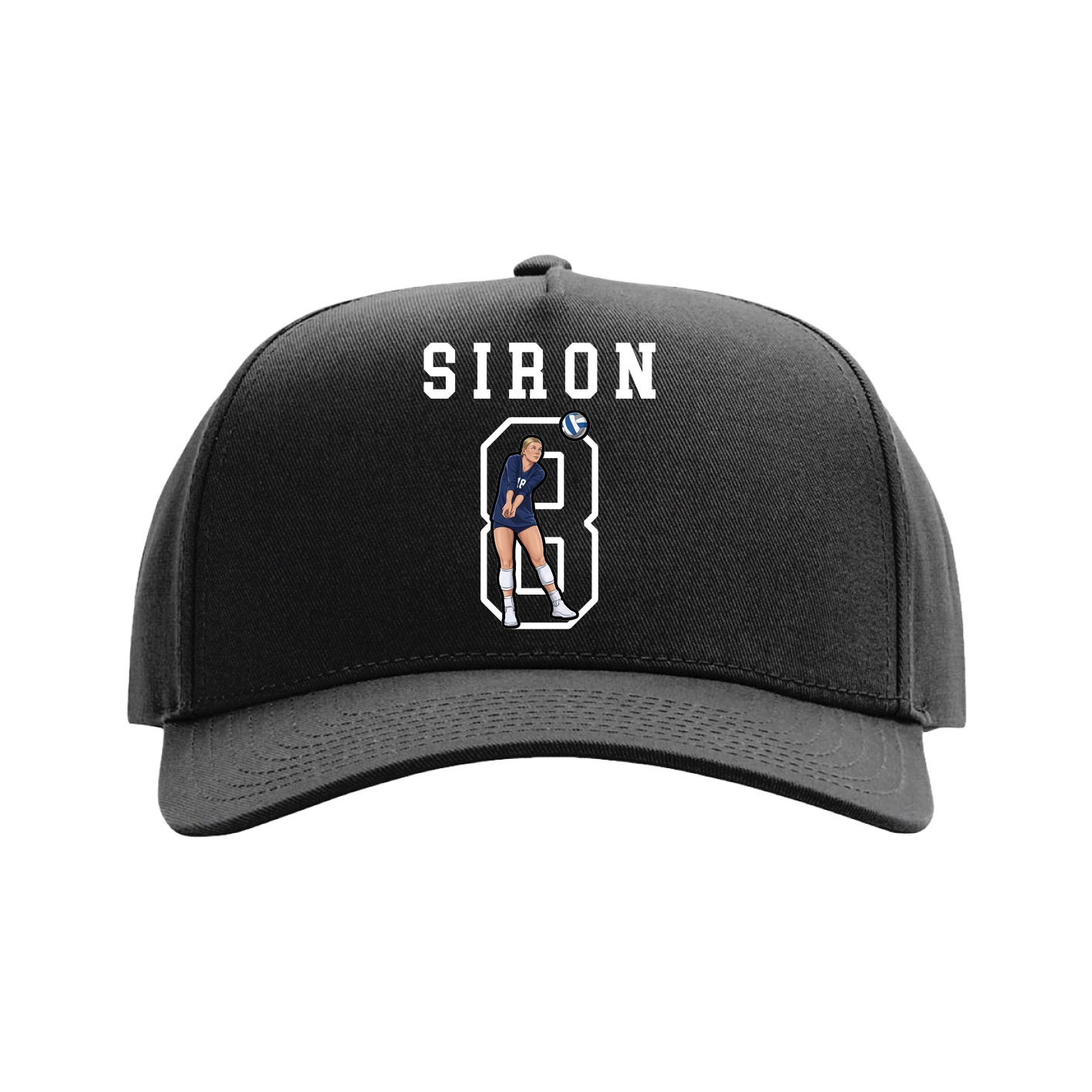 Full Fabric Five-Panel Champ Cap — Shirsey in Black