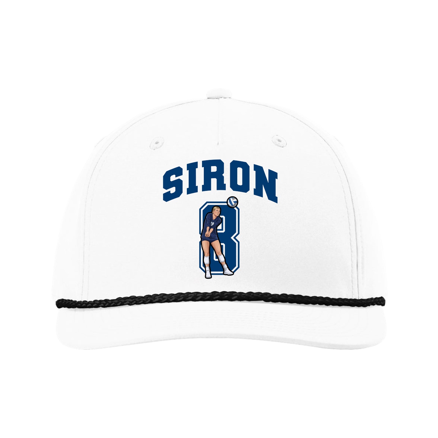 Five-Panel Classic Rope Cap — Number in White