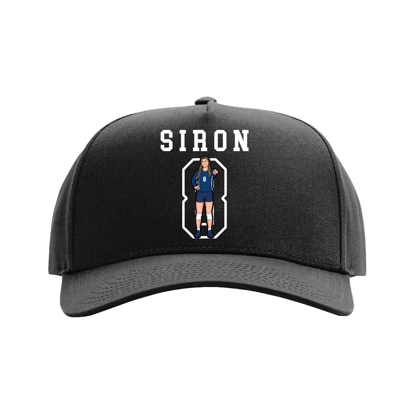 Full Fabric Five-Panel Champ Cap — Shirsey in Black
