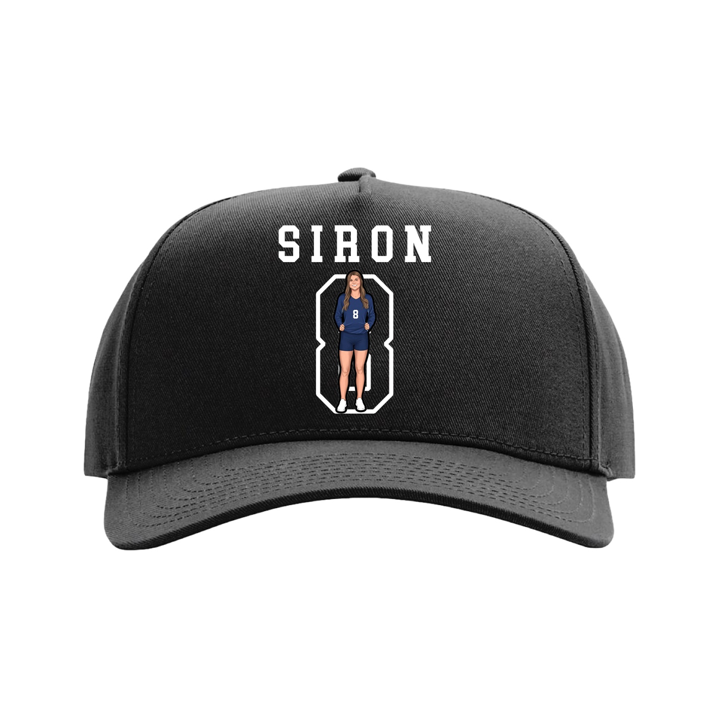 Full Fabric Five-Panel Champ Cap — Shirsey in Black