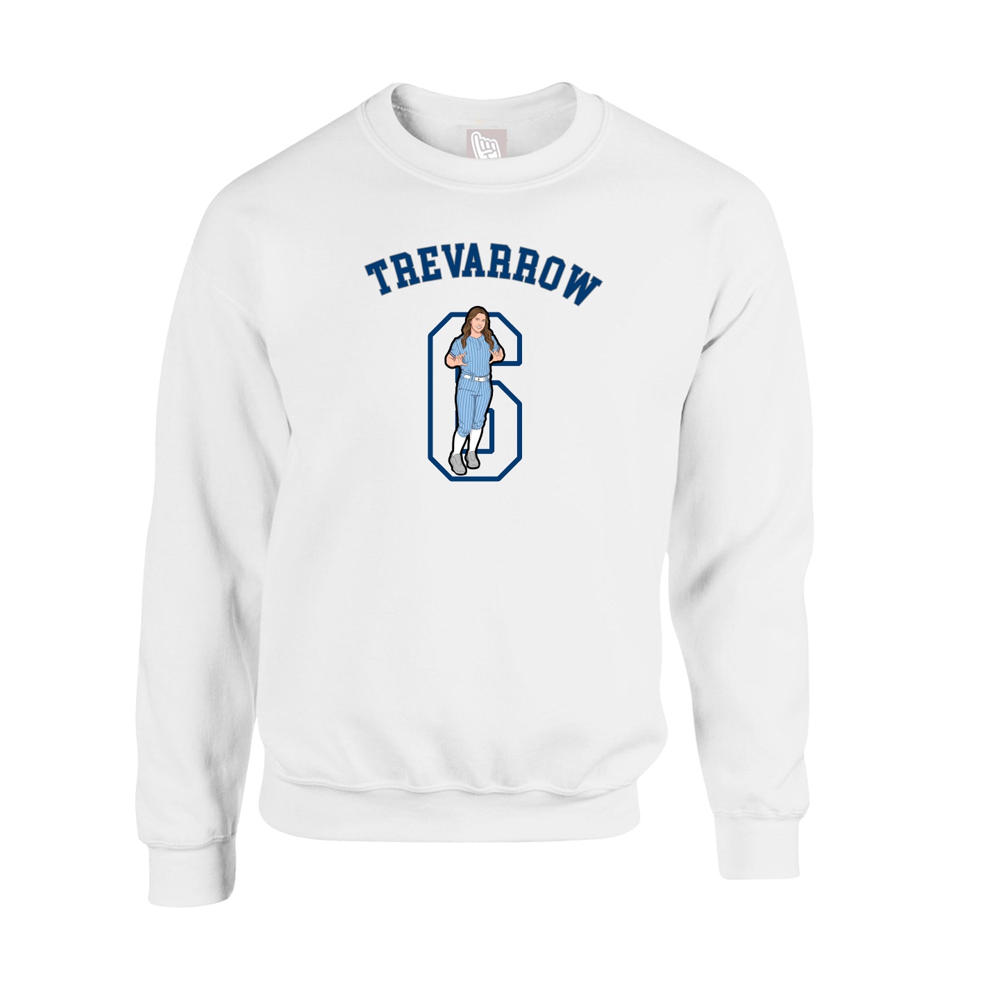 Fleece Crew — Shirsey Arch in White