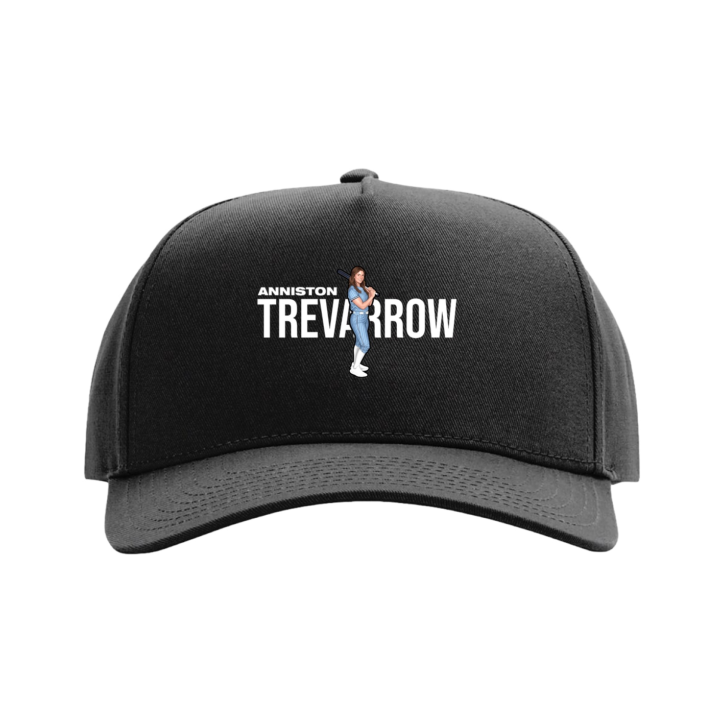 Full Fabric Five-Panel Champ Cap — Player Name in Black