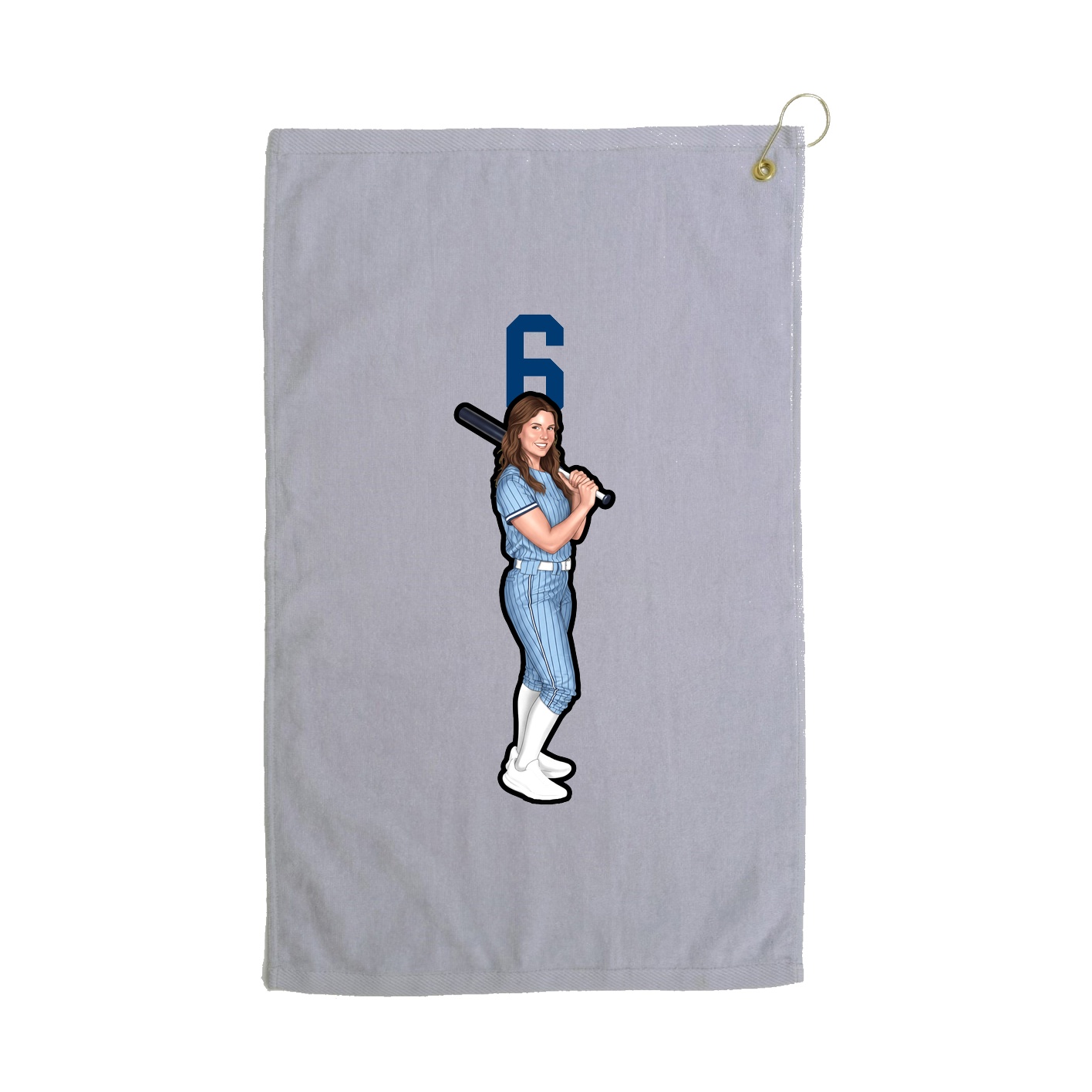 Golf Towel — Number Top in Grey
