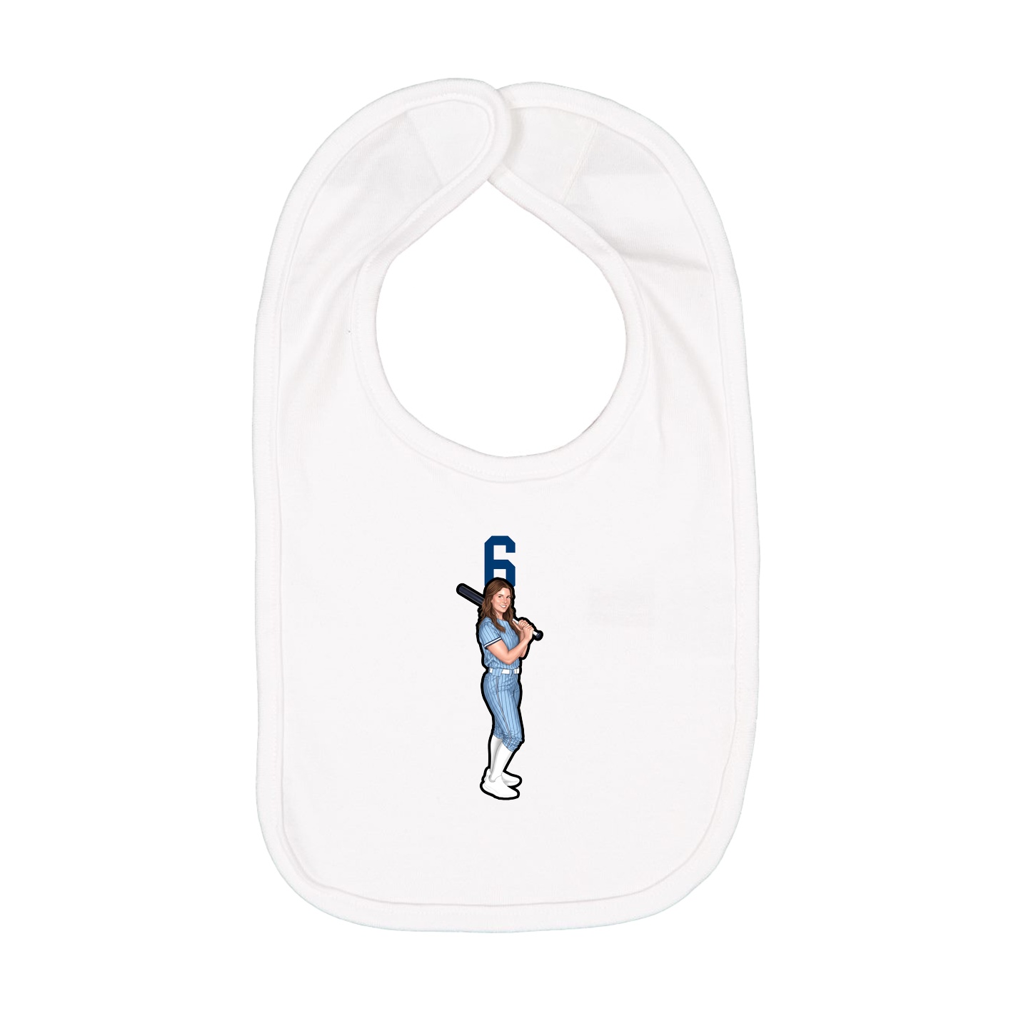 Infant Bib — Number Top in White