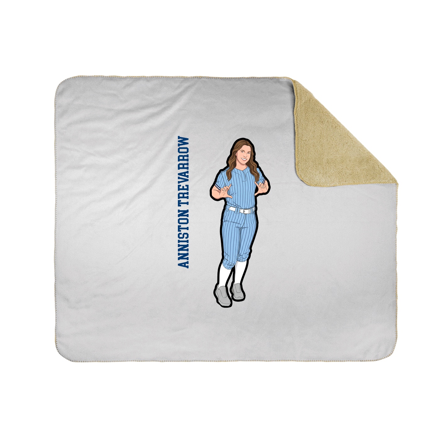 Throw Blanket — Name Vertical in White