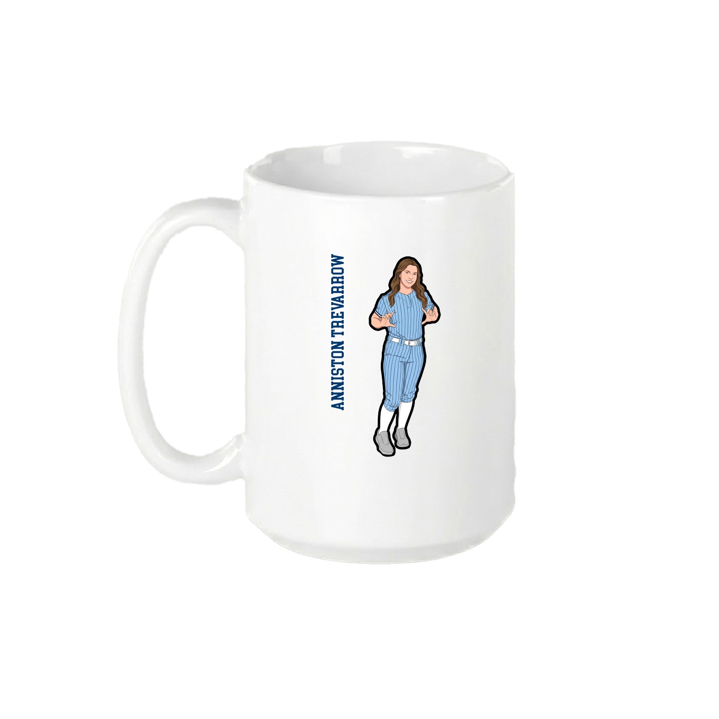 15oz Coffee Mug — Name Vertical in White