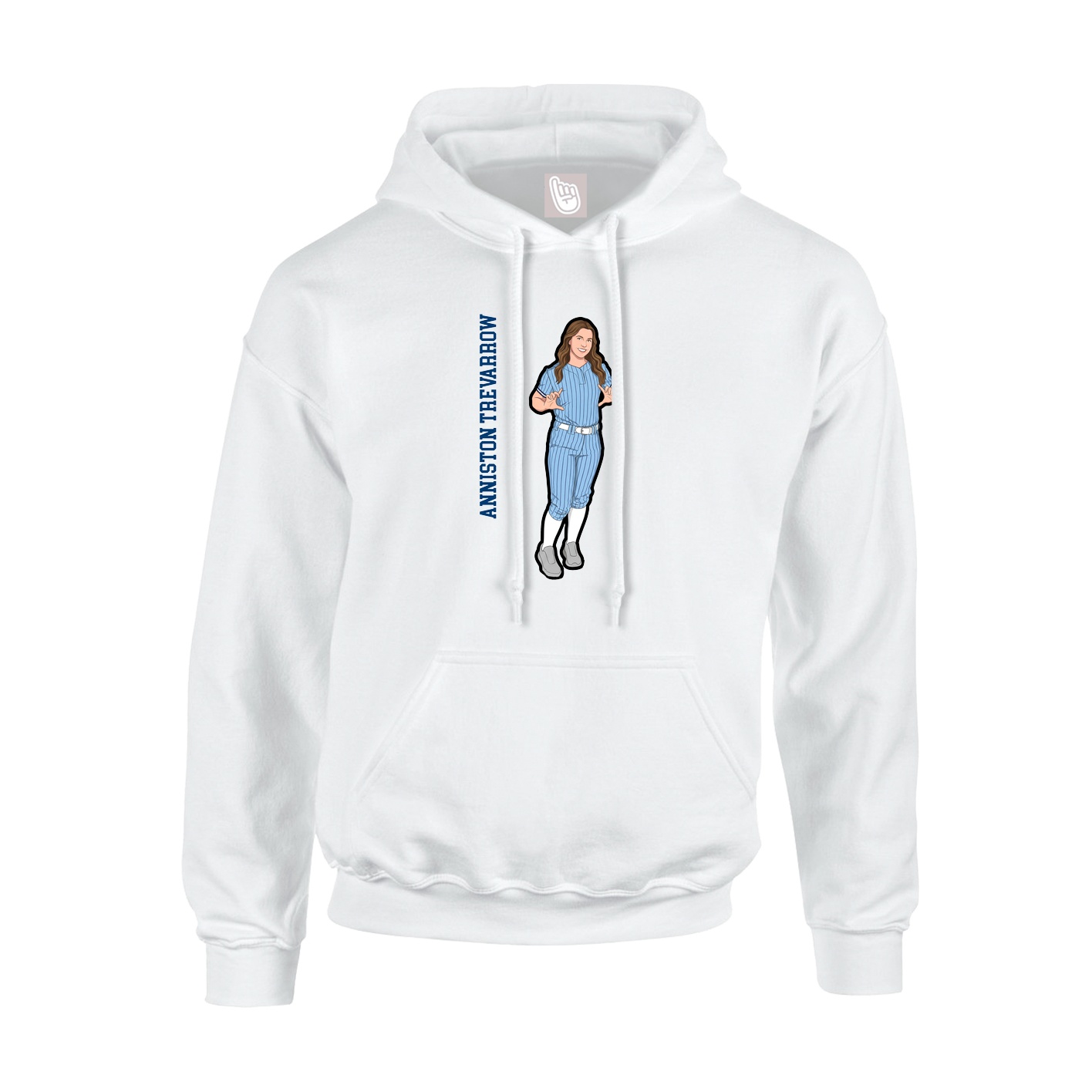 Hoodie — Name Vertical in White