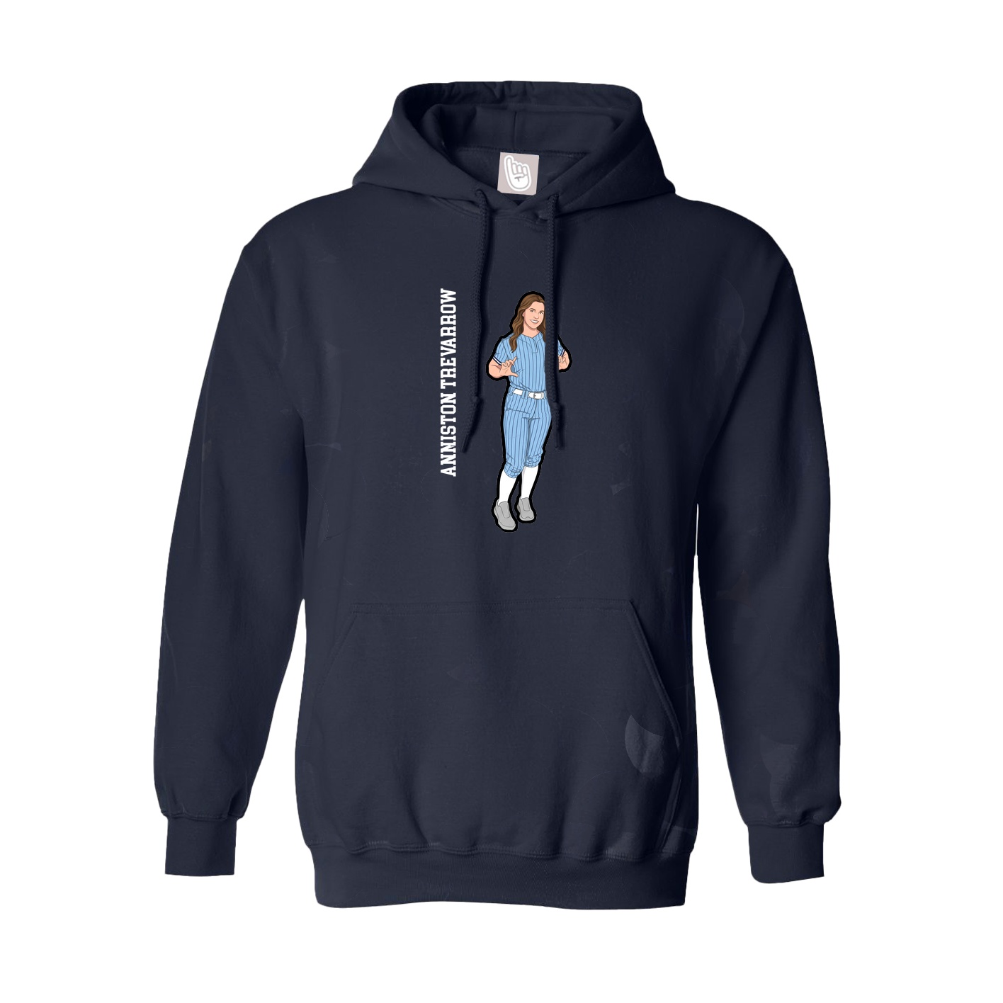 Youth Hoodie — Name Vertical in Navy