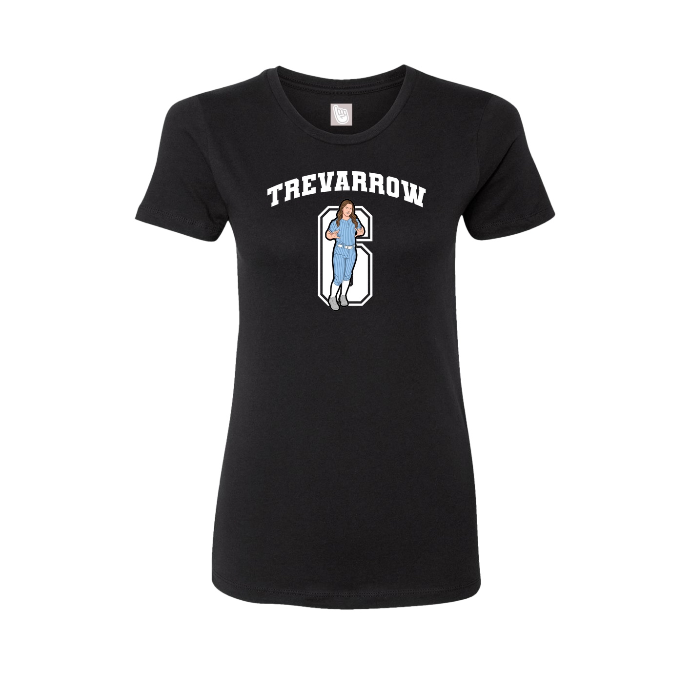 Fitted Women's Tee — Number in Black