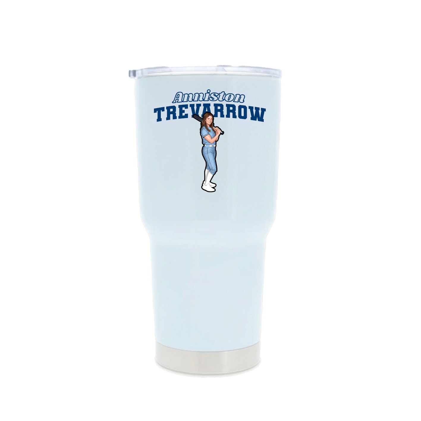 30oz Stainless Steel Tumbler — Name Arch in White