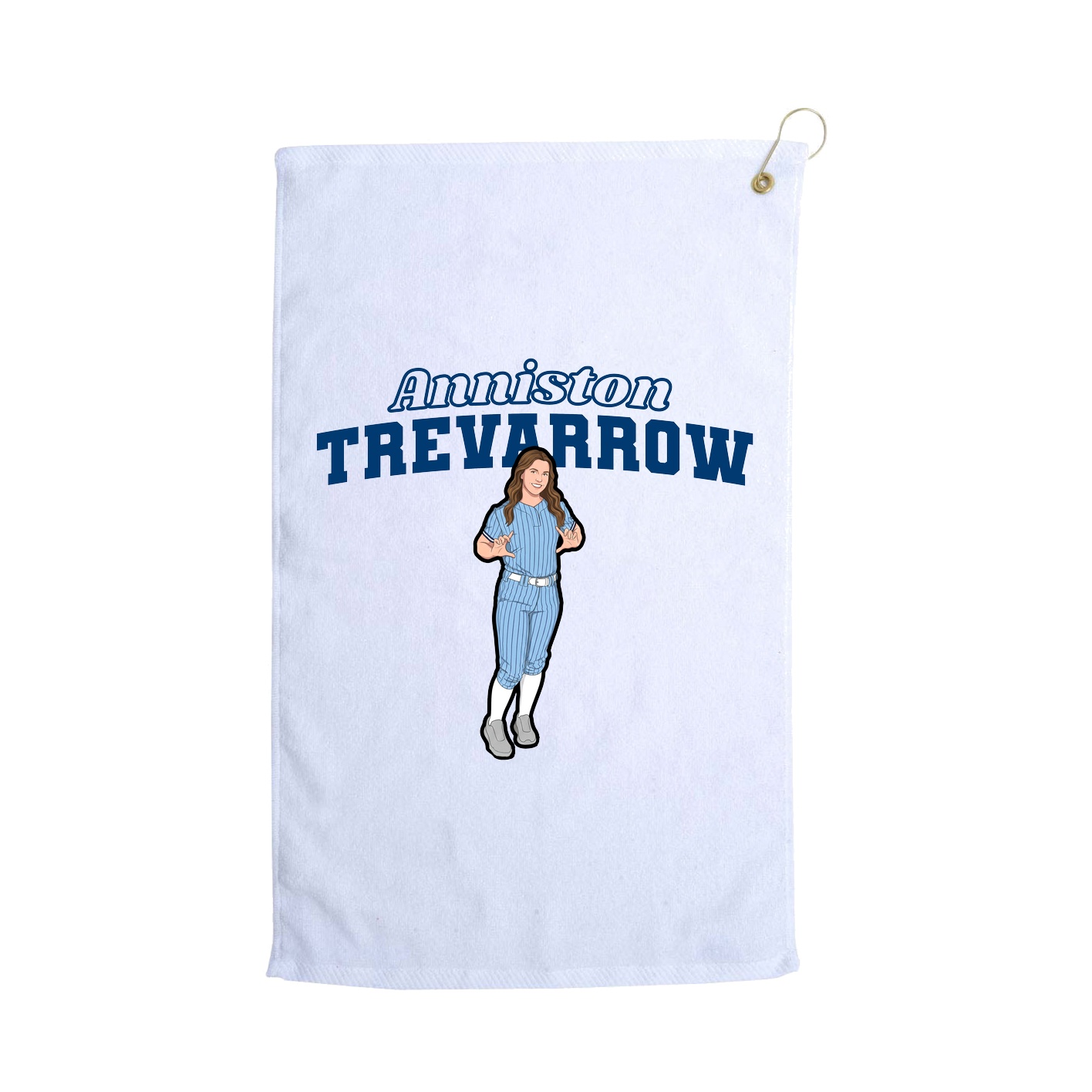 Golf Towel — Name Arch in White