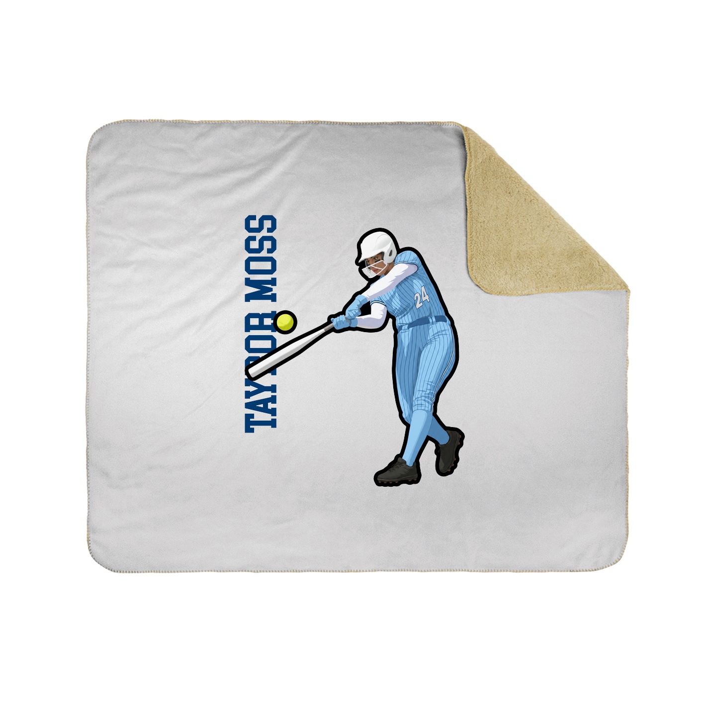 Throw Blanket — Name Vertical in White