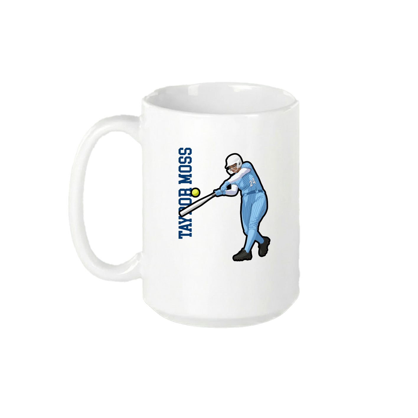 15oz Coffee Mug — Name Vertical in White