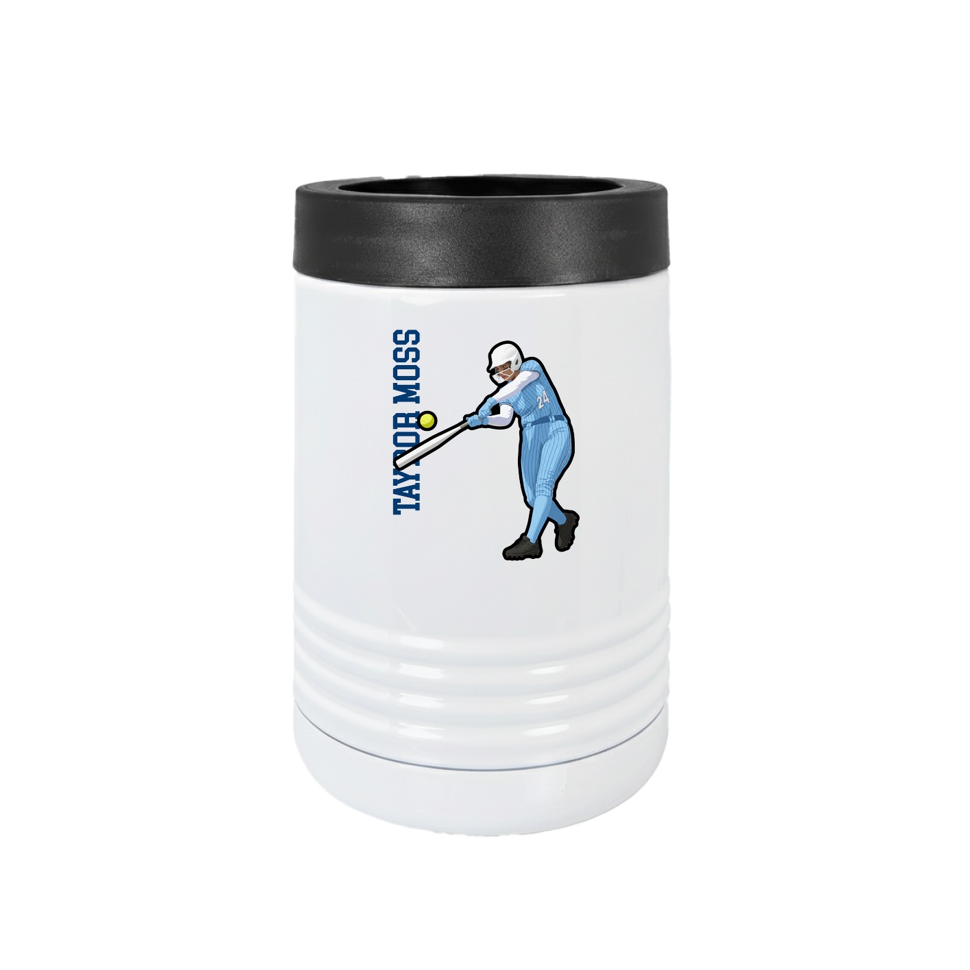Beverage Holder — Name Vertical in White