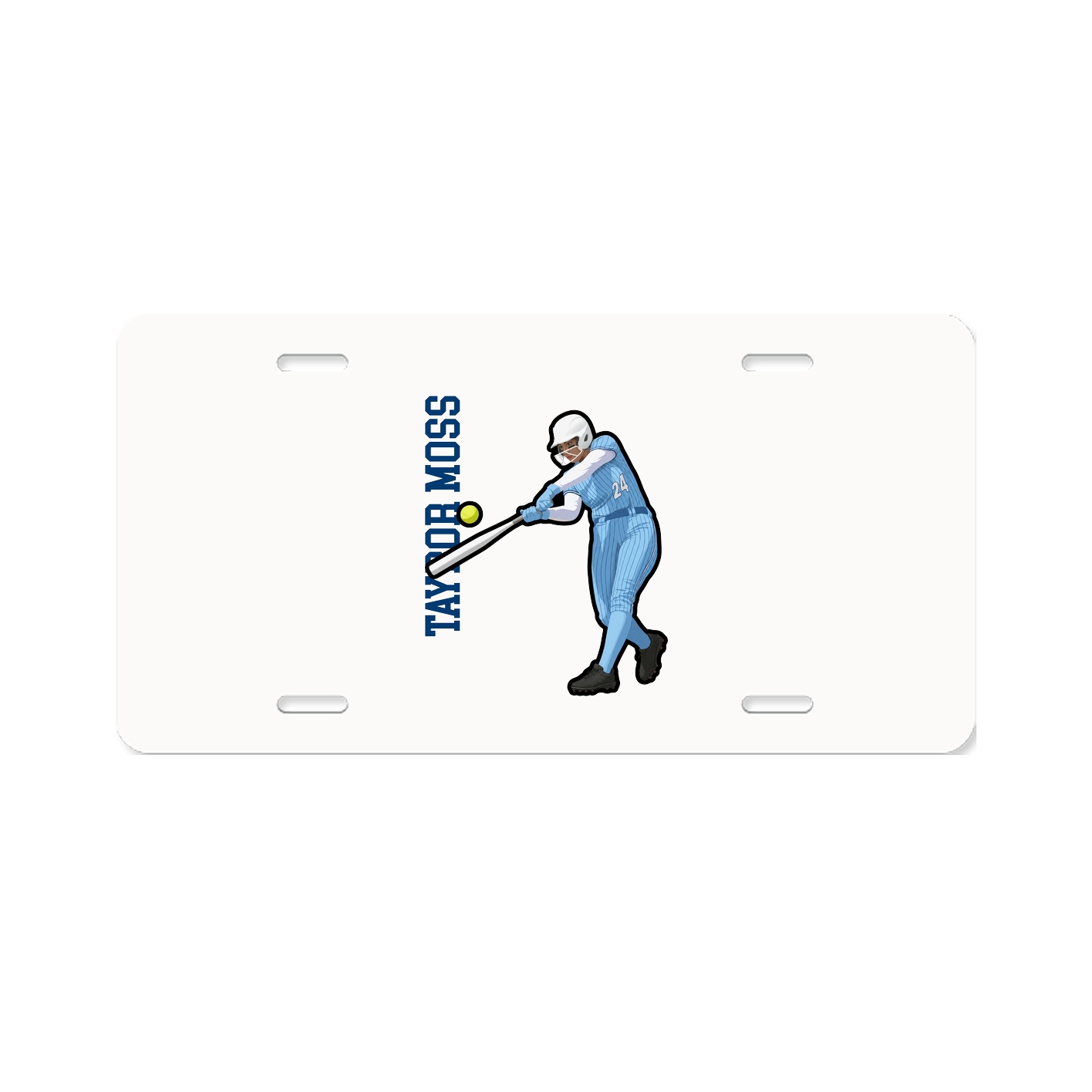 License Plate — Name Vertical in Classic