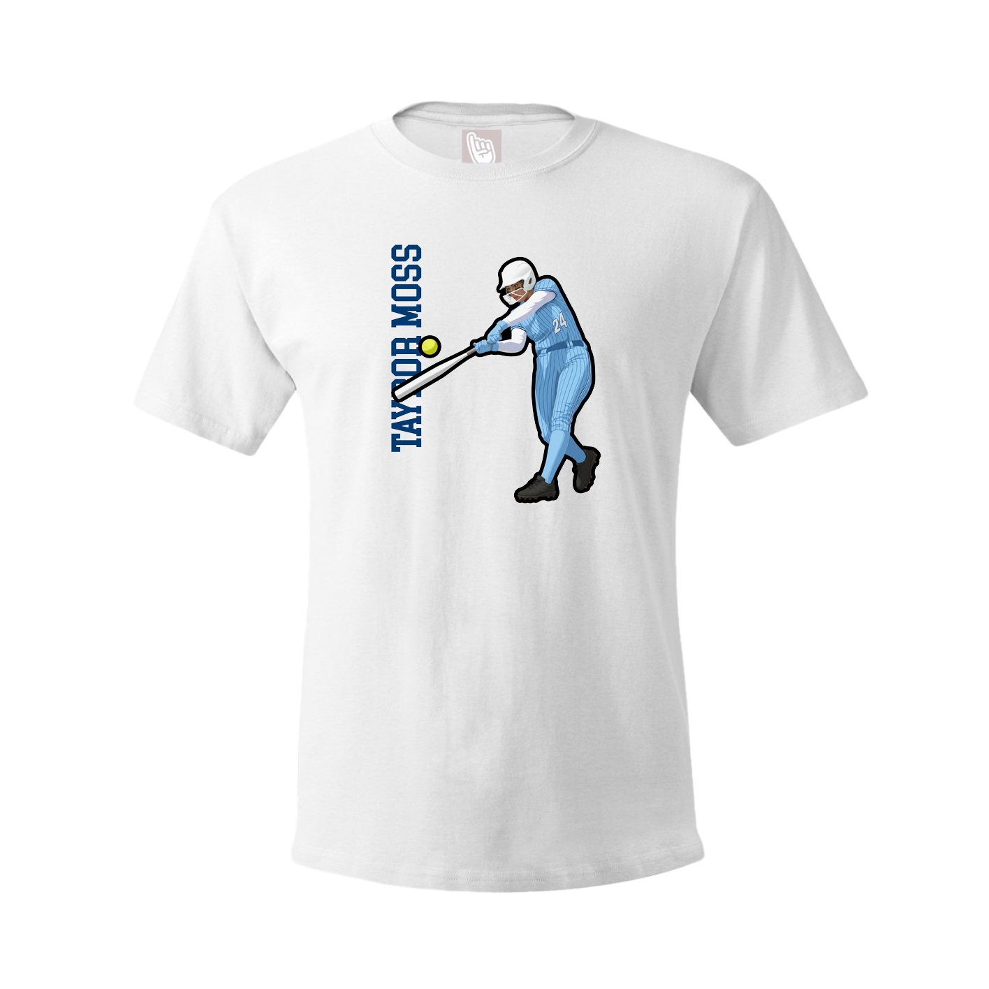 Youth Tee — Name Vertical in White