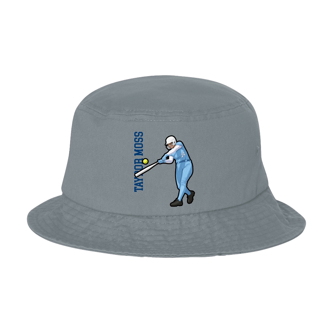 Bucket Cap — Name Vertical in Grey