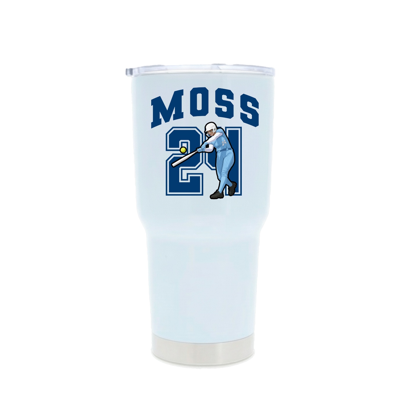30oz Stainless Steel Tumbler — Number in White