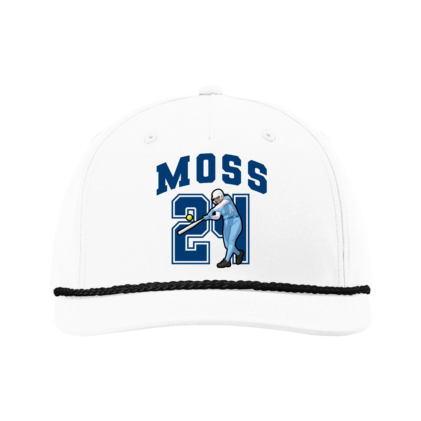 Five-Panel Classic Rope Cap — Number in White
